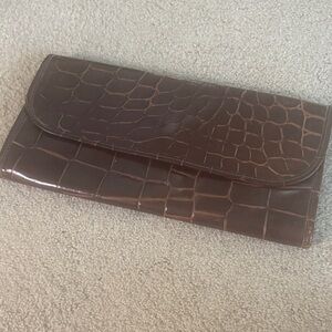 Carlos Falci Brown Crocodile Embossed Wallet
